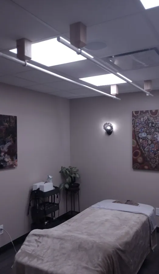 Deep tissue massage treatment room